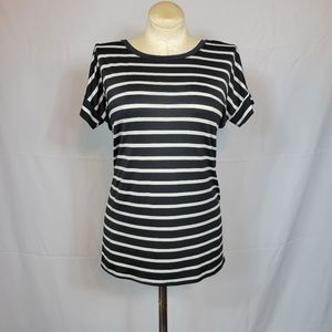 Bellamie Black ans White Striped Dress Top